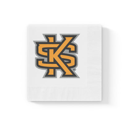 KSU White Coined Napkins