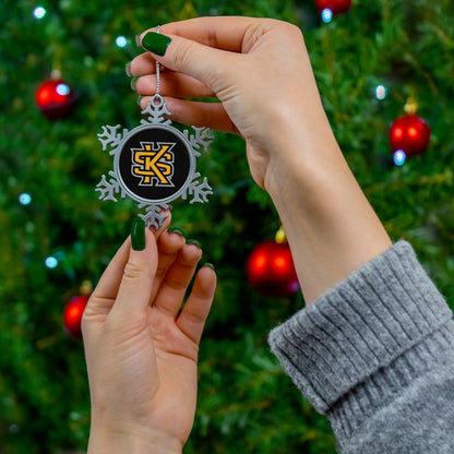 KSU Pewter Snowflake Ornament