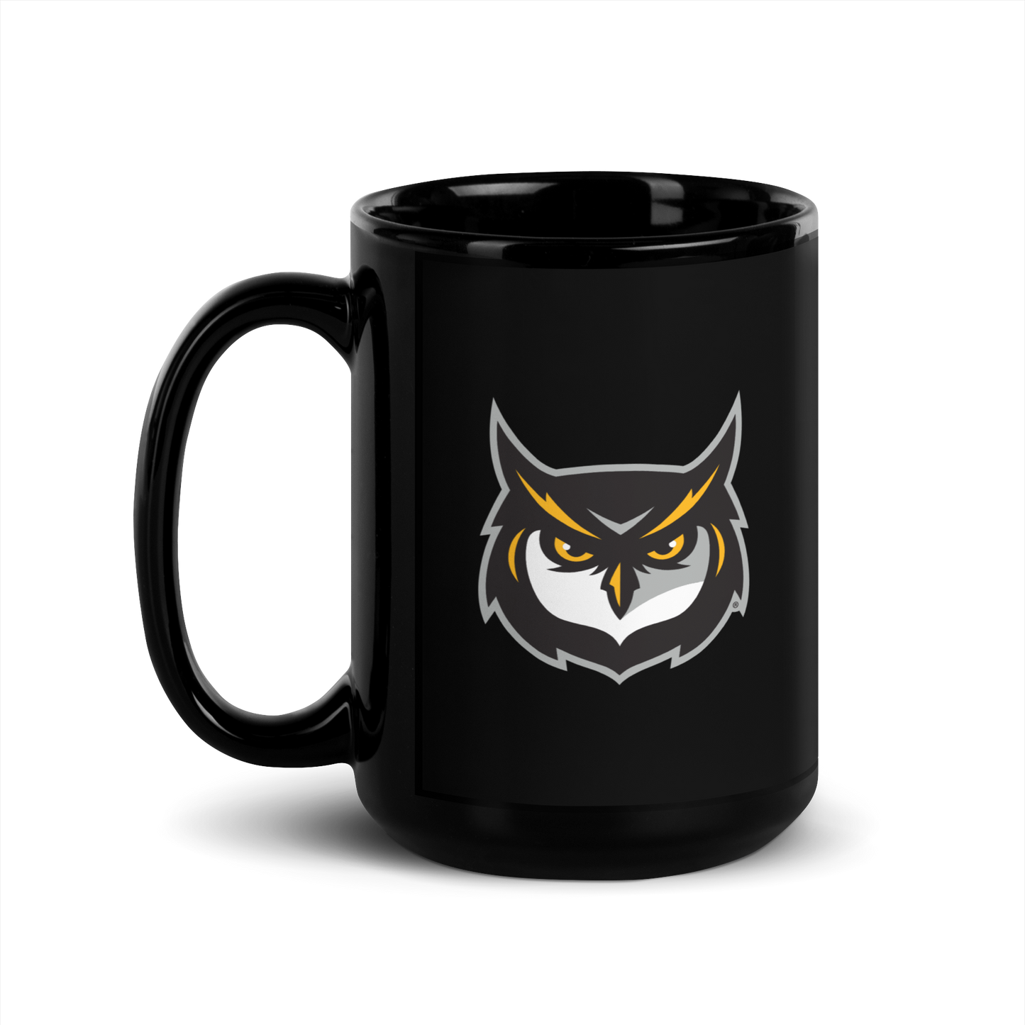 Kennesaw State Owls Mascot Black Glossy Mug - 15 oz.