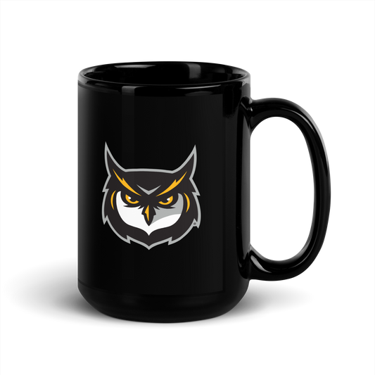 Kennesaw State Owls Mascot Black Glossy Mug - 15 oz.