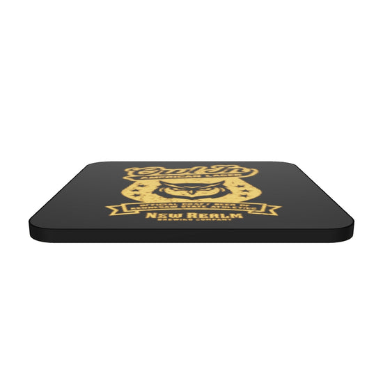 Owl In Cork-Back Coaster - Black