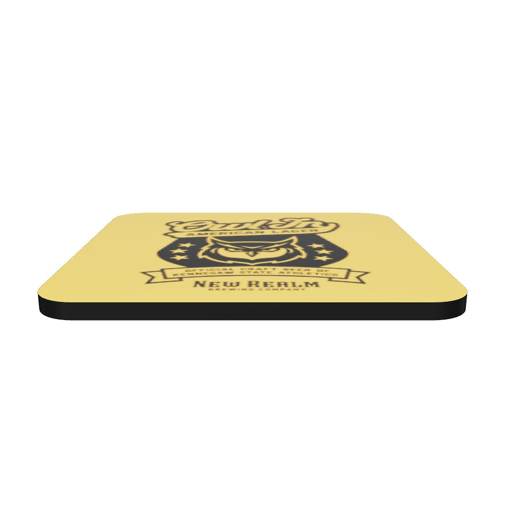 Owl In Cork-Back Coaster - Gold