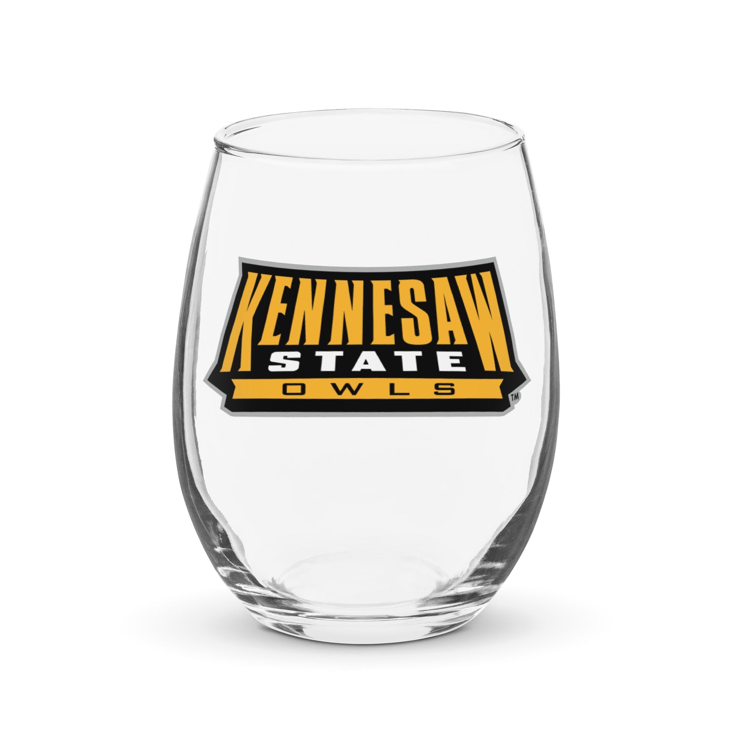 Kennesaw State Owls Stemless Wine Glass