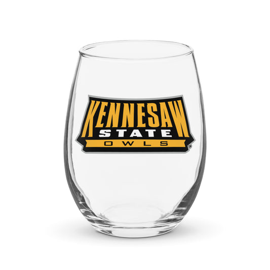 Kennesaw State Owls Stemless Wine Glass